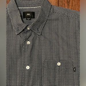 Obey - Short Sleeve Button Up - Medium - Navy / White